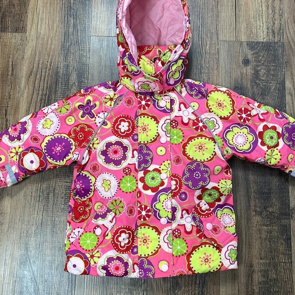 Hanna Andersson Pink Green‎ Floral Coat.